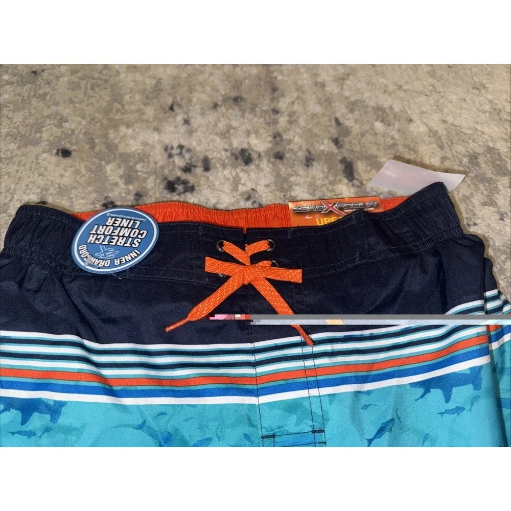 ZeroXposur Microfiber Swim Shorts Trunks UPF 50 Blue Youth Boys Size Large 14-16